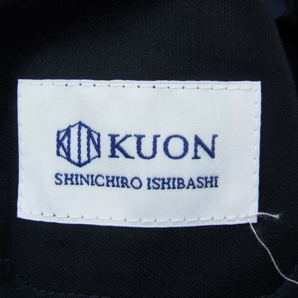 クオン 112PT051301 BELTED PANTS ベルテッド テーパード パンツ ネイビー系 M【新古品】【未使用】【中古】