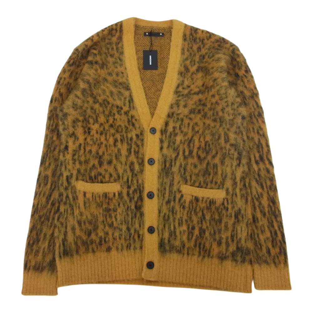 MINEDENIM マインデニム 22AW 2210-6001-27-022 Kid Mohair Leopard Knit Long Cardigan キッド モヘア レオパード ニット カーディガン イエロー系 2【新古品】【未使用】【中古】
