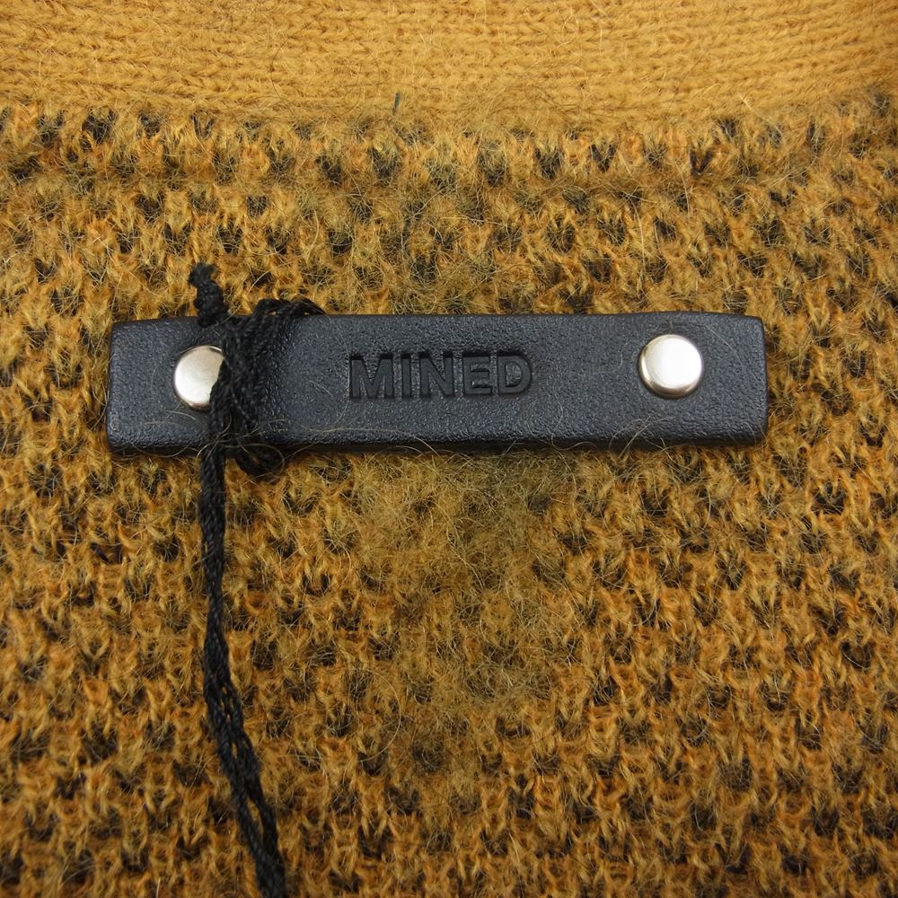 MINEDENIM マインデニム 22AW 2210-6001-27-022 Kid Mohair Leopard Knit Long Cardigan キッド モヘア レオパード ニット カーディガン イエロー系 2【新古品】【未使用】【中古】
