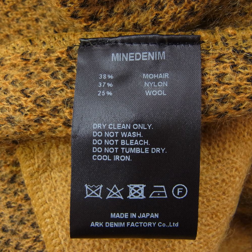 MINEDENIM マインデニム 22AW 2210-6001-27-022 Kid Mohair Leopard Knit Long Cardigan キッド モヘア レオパード ニット カーディガン イエロー系 2【新古品】【未使用】【中古】
