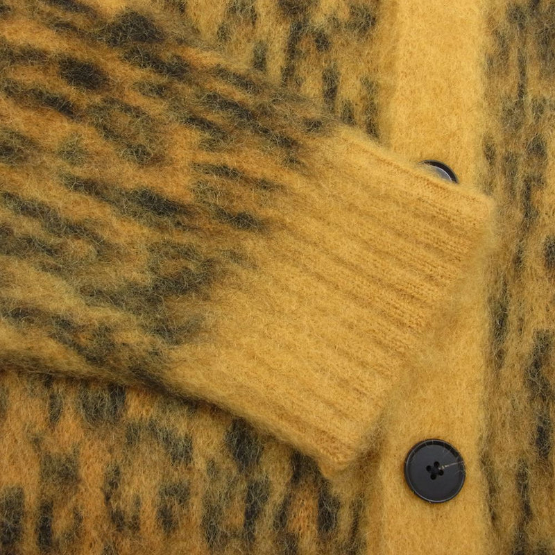 MINEDENIM マインデニム 22AW 2210-6001-27-022 Kid Mohair Leopard Knit Long Cardigan キッド モヘア レオパード ニット カーディガン イエロー系 2【新古品】【未使用】【中古】