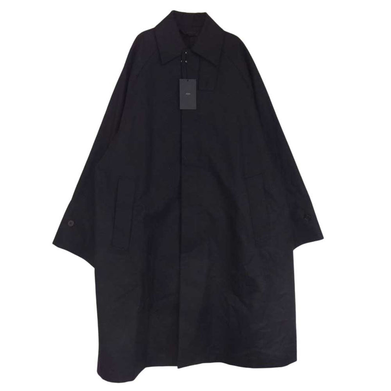 ユハ 21AW 10130101 OVERSIZED BALMACAAN COAT オーバーサイズ バルマカーン ステンカラーコート ブラック系 3【新古品】【未使用】【中古】