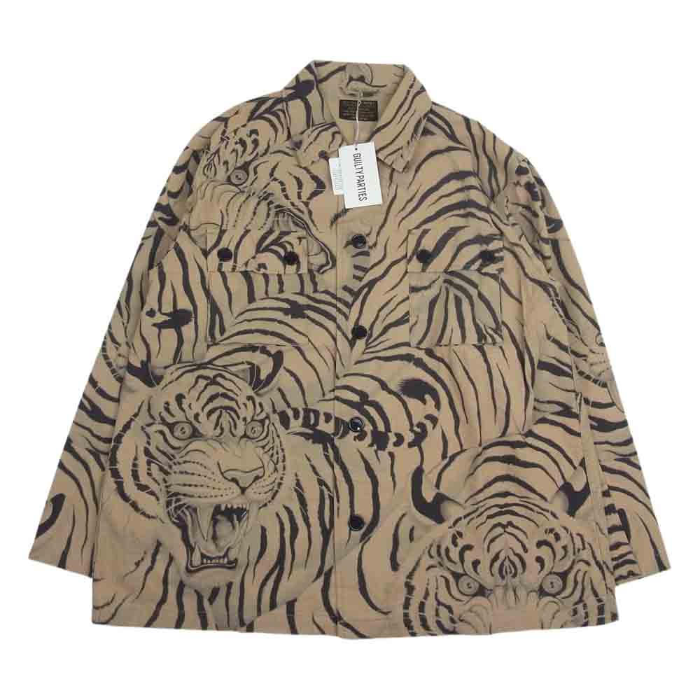 WACKO MARIA ワコマリア 22SS TIMLEHI-WM-ML30 TIM LEHI ARMY SHIRT TYPE-1 ティムリーハイ コットンリップストップ アーミー 長袖 シャツ ベージュ系 M【新古品】【未使用】【中古】