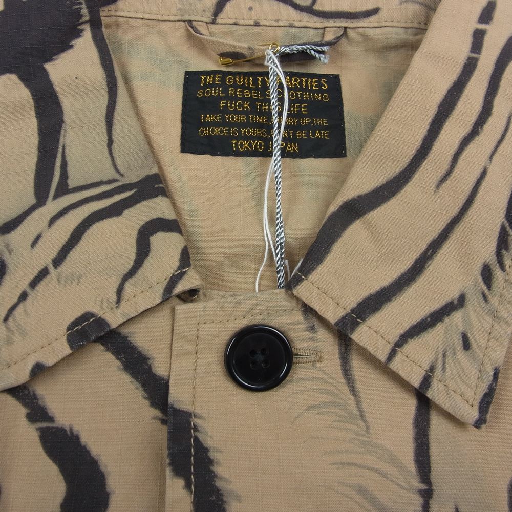 WACKO MARIA ワコマリア 22SS TIMLEHI-WM-ML30 TIM LEHI ARMY SHIRT TYPE-1 ティムリーハイ コットンリップストップ アーミー 長袖 シャツ ベージュ系 M【新古品】【未使用】【中古】