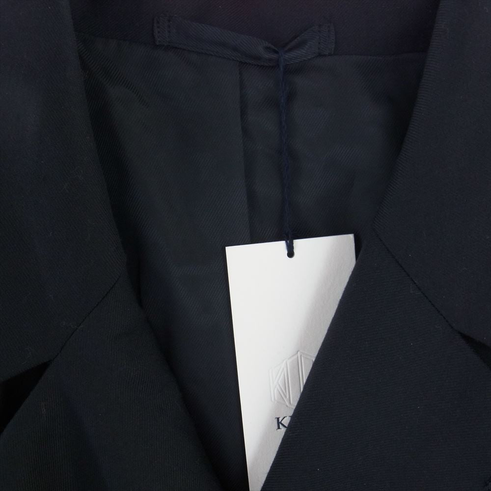 クオン 22AW 142CO010132 KINTSUGI Tielocken Coat 金継ぎ グログラン タイロッケン コート ダークネイビー系 L【新古品】【未使用】【中古】