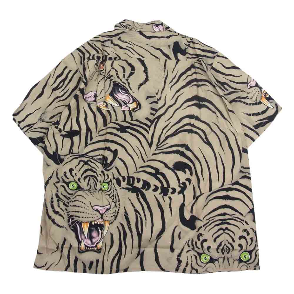 WACKO MARIA ワコマリア 22SS TIMLEHI-WM-HI27 TIM LEHI S/S HAWAIIAN SHIRT TYPE-2 ティムリーハイ アロハシャツ 半袖 ハワイアン シャツ ベージュ系 M【新古品】【未使用】【中古】