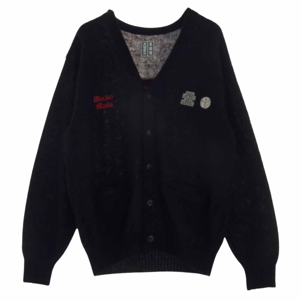 WACKO MARIA ワコマリア 22AW BEP-WM-KN01 BLACK EYE PATCH MOHAIR KNIT CARDIGAN 黒眼帯 ブラックアイパッチ モヘア カーディガン ブラック系 M【新古品】【未使用】【中古】