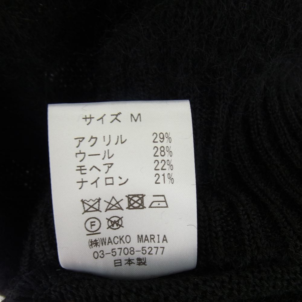 WACKO MARIA ワコマリア 22AW BEP-WM-KN01 BLACK EYE PATCH MOHAIR KNIT CARDIGAN 黒眼帯  ブラックアイパッチ モヘア カーディガン ブラック系 M【新古品】【未使用】【中古】