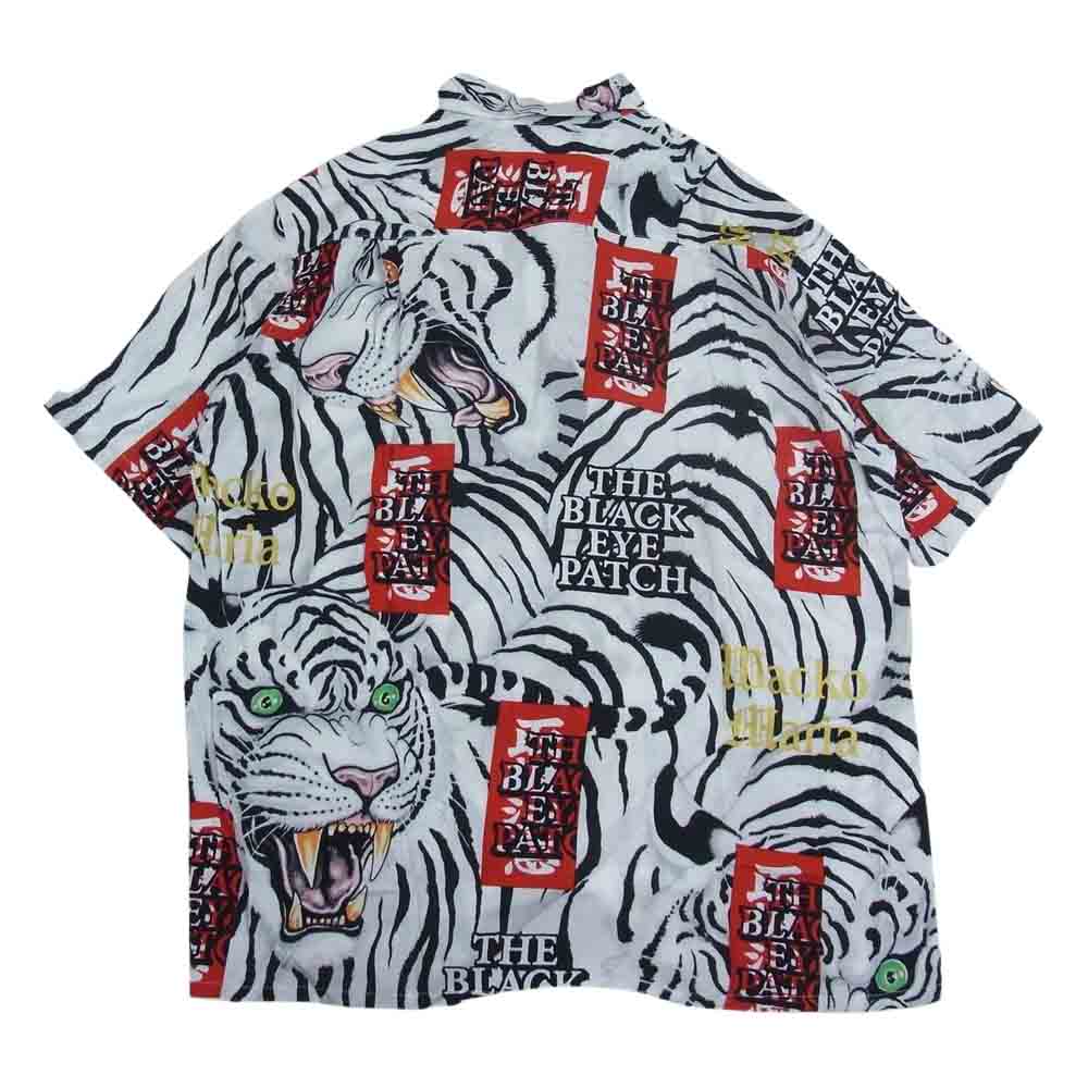 WACKO MARIA ワコマリア BEP-WM-HI01 BLACK EYE PATCH ブラックアイパッチ HAWAIIAN SHIRT S/S ハワイアン 半袖 アロハ シャツ ホワイト系 M【新古品】【未使用】【中古】