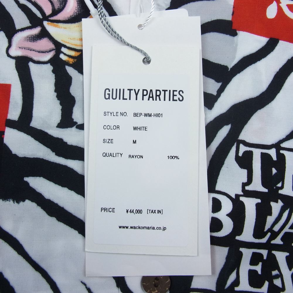WACKO MARIA ワコマリア BEP-WM-HI01 BLACK EYE PATCH ブラックアイパッチ HAWAIIAN SHIRT S/S ハワイアン 半袖 アロハ シャツ ホワイト系 M【新古品】【未使用】【中古】