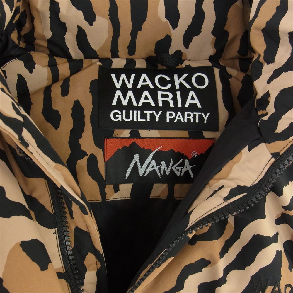 WACKO MARIA ワコマリア 21AW×NANGA DOWN JACKET TYPE-1 21FW-WMO-NA02 ナンガ レオパード柄 ダウンジャケットタイプ1 ブラウン/ブラック