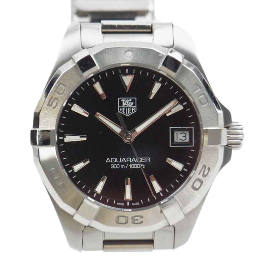 TAG HEUER タグホイヤー WAY1310 RHC3610 アクアレーサー SS QZ クォーツ 黒文字盤 腕時計 ウォッチ シルバー系【中古】