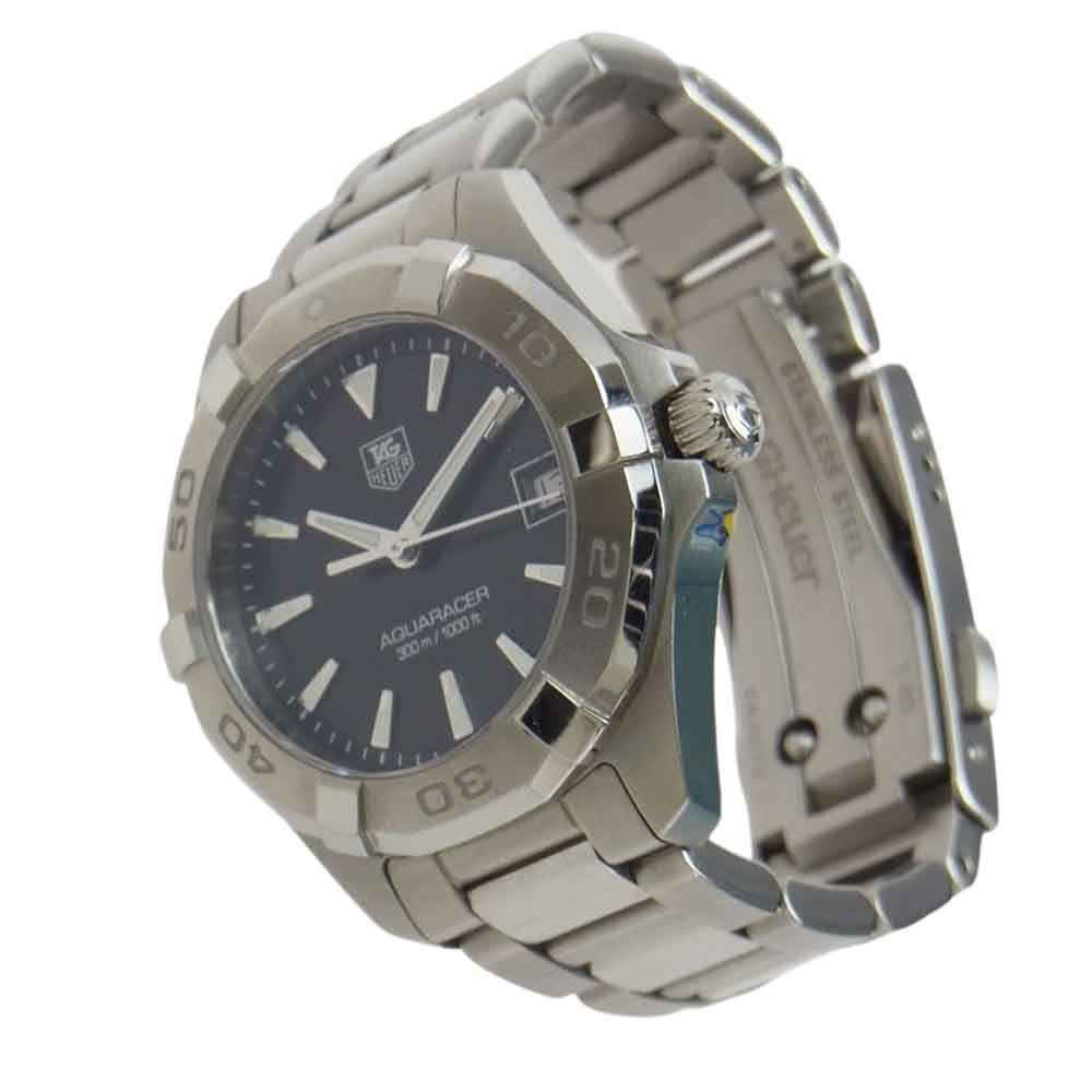 TAG HEUER タグホイヤー WAY1310 RHC3610 アクアレーサー SS QZ クォーツ 黒文字盤 腕時計 ウォッチ シルバー系【中古】