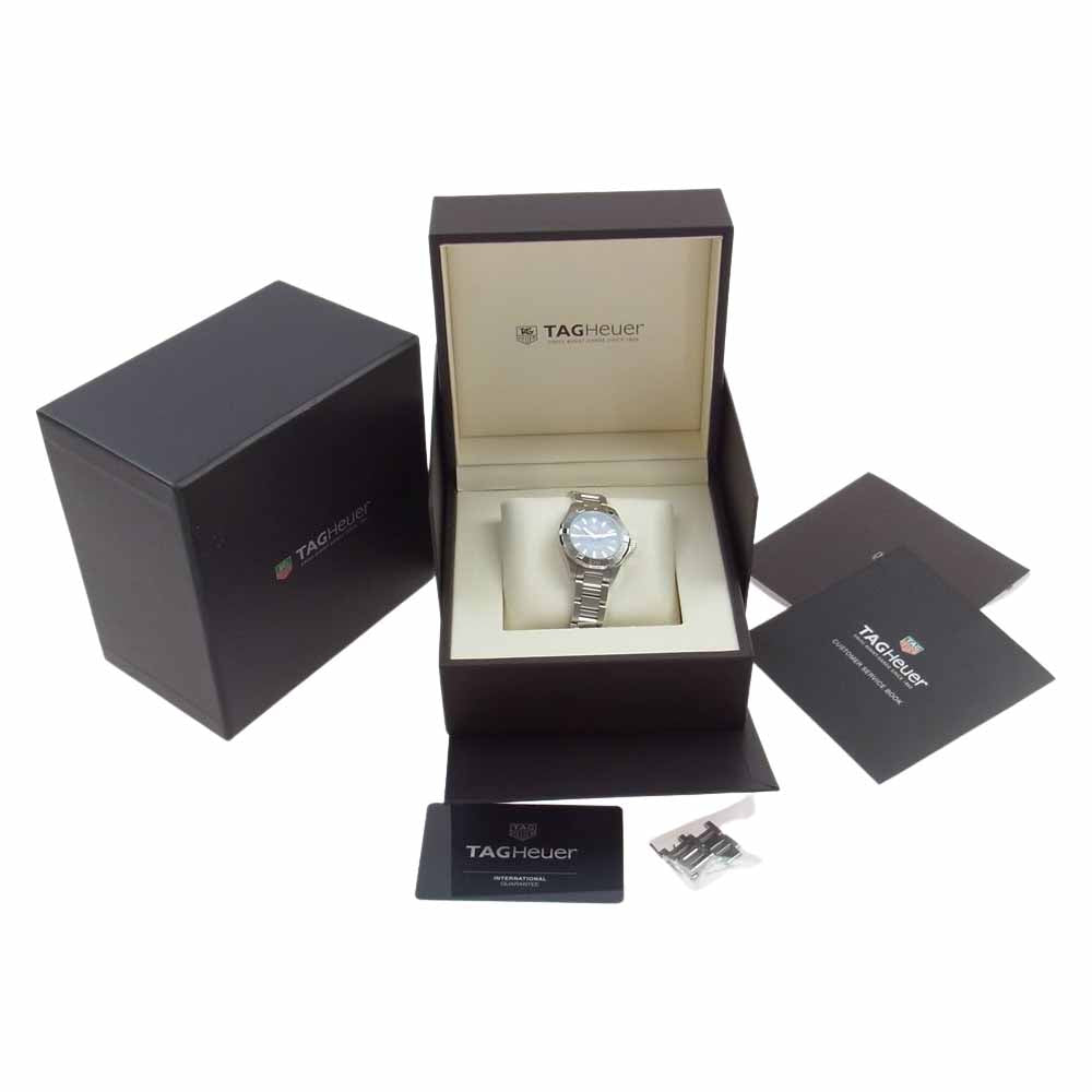 TAG HEUER タグホイヤー WAY1310 RHC3610 アクアレーサー SS QZ クォーツ 黒文字盤 腕時計 ウォッチ シルバー系【中古】
