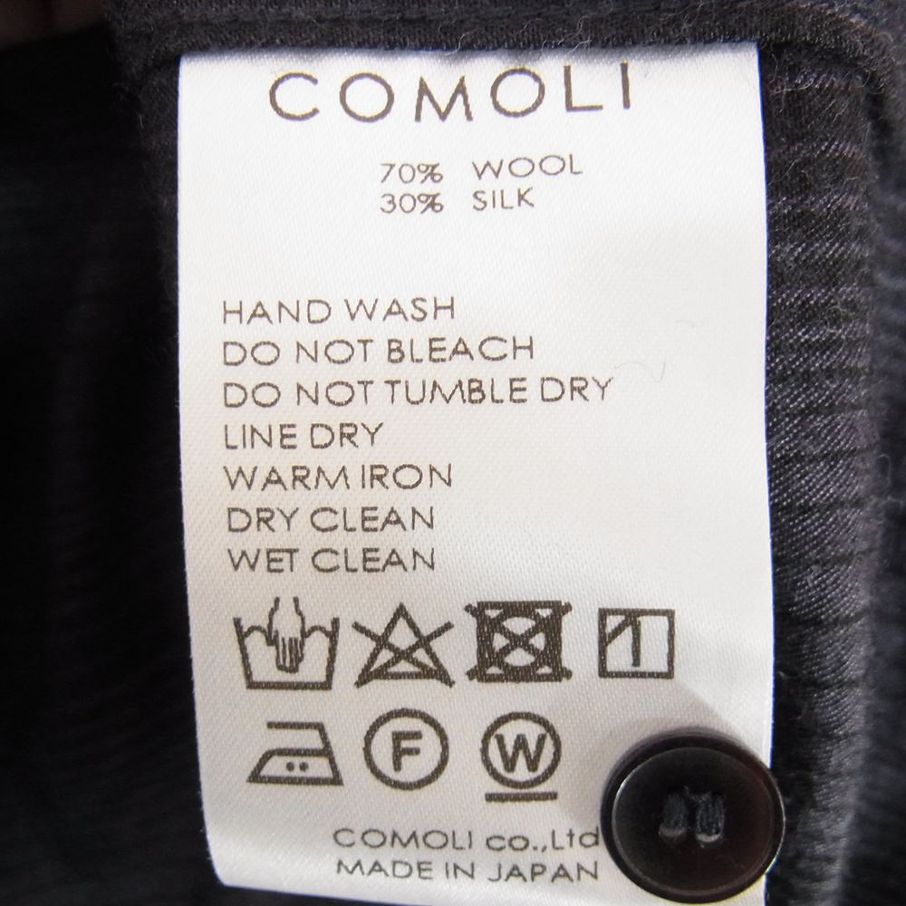 COMOLI コモリ 21AW U03-02010 ウール シルク ワークシャツ ネイビー系 2【新古品】【未使用】【中古】