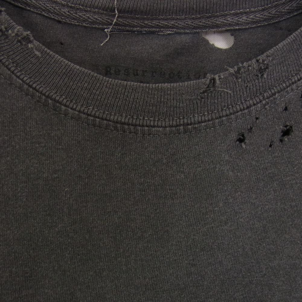 リザレクション FLAGSHIP SHOP 1st anniversary limited design T-shirt ハンドメイド クラッシュ加工 ARMY アーミー 半袖 Tシャツ グレー系 サイズ表記無【中古】