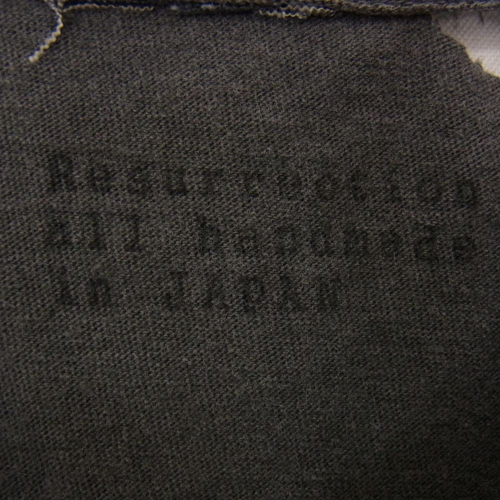リザレクション FLAGSHIP SHOP 1st anniversary limited design T-shirt ハンドメイド クラッシュ加工 ARMY アーミー 半袖 Tシャツ グレー系 サイズ表記無【中古】