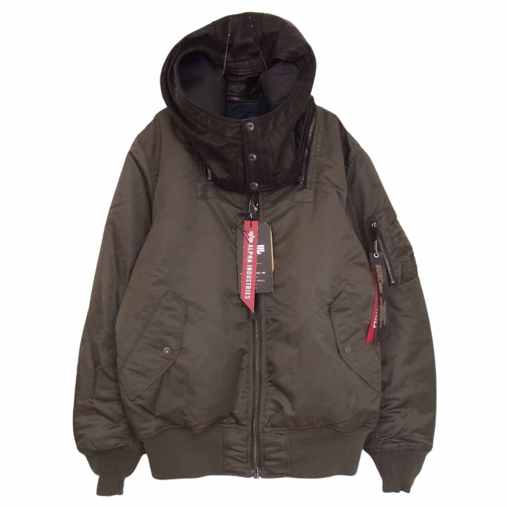 ISAMUKATAYAMA BACKLASH イサムカタヤマバックラッシュ x ALPHA INDUSTRIES ALP-01 REVERSIBLE MA-1 アルファ 着脱可能レザーフード リバーシブル ブルゾン グレー系 M【極上美品】【中古】