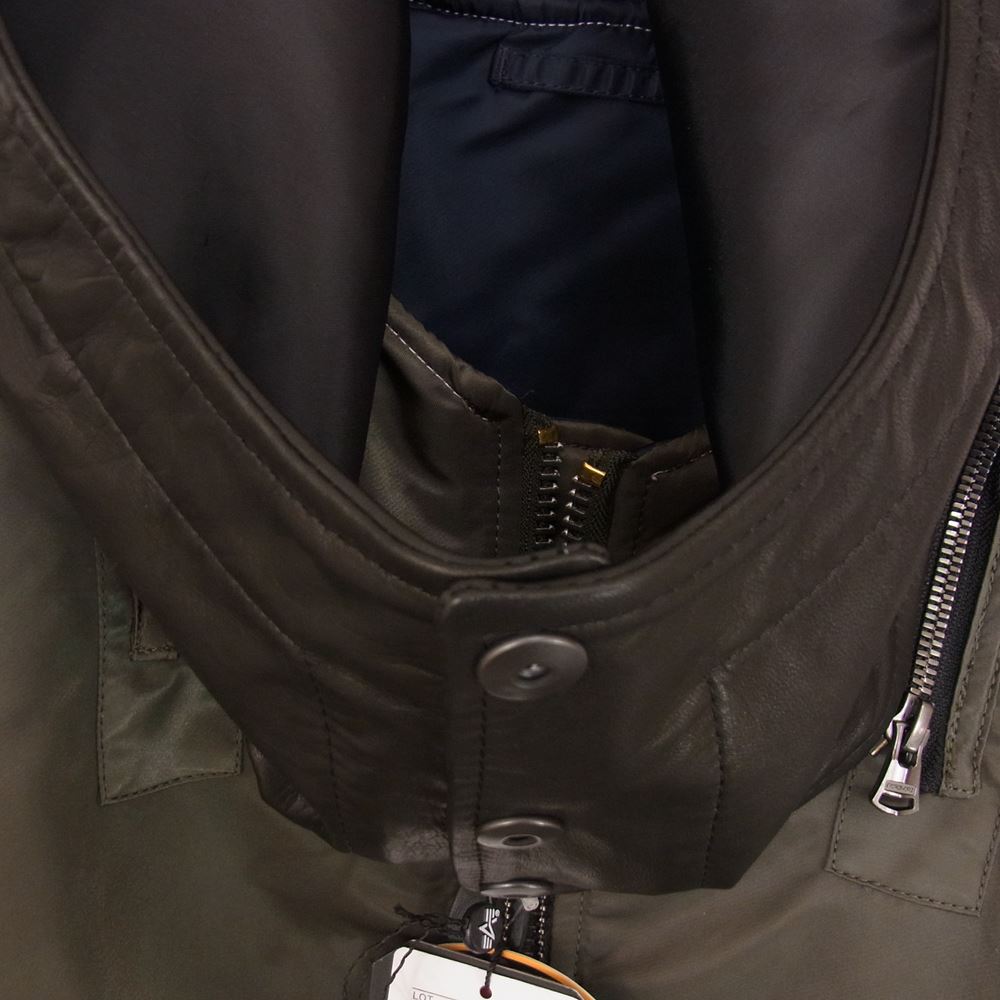 ISAMUKATAYAMA BACKLASH イサムカタヤマバックラッシュ x ALPHA INDUSTRIES ALP-01 REVERSIBLE MA-1 アルファ 着脱可能レザーフード リバーシブル ブルゾン グレー系 M【極上美品】【中古】
