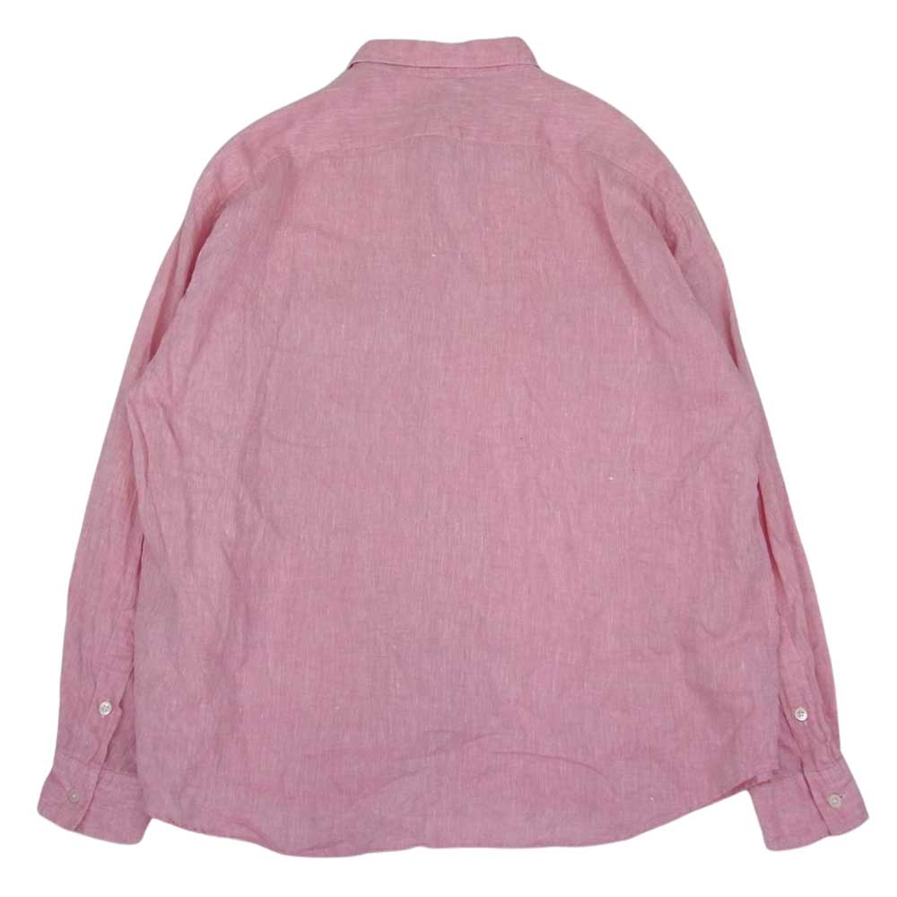 PORTER CLASSIC ポータークラシック リネン ロールアップ 長袖 シャツ レッド系 M【中古】