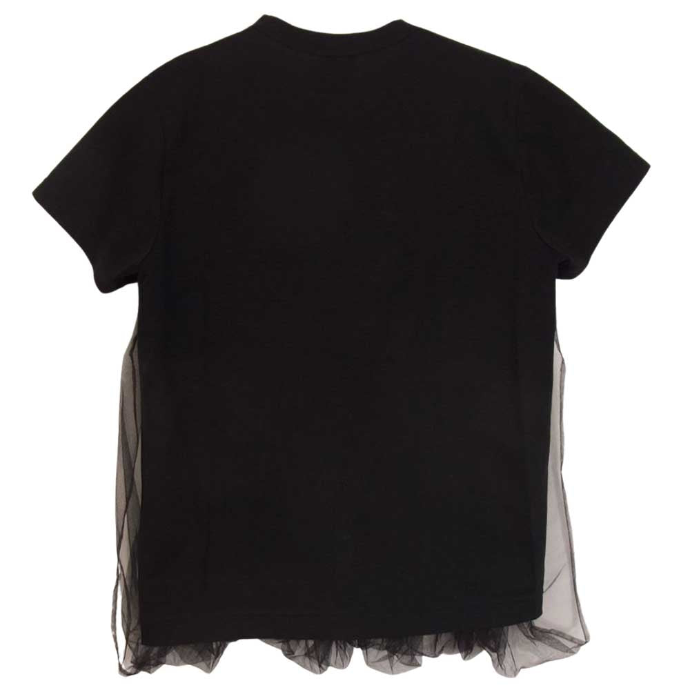 ノワール ケイニノミヤ コムデギャルソン 20AW 3E-T002 チュール 切替 Tシャツ 半袖 ブラック系 M【中古】