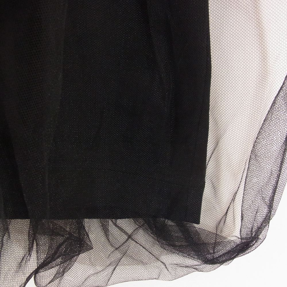 ノワール ケイニノミヤ コムデギャルソン 20AW 3E-T002 チュール 切替 Tシャツ 半袖 ブラック系 M【中古】