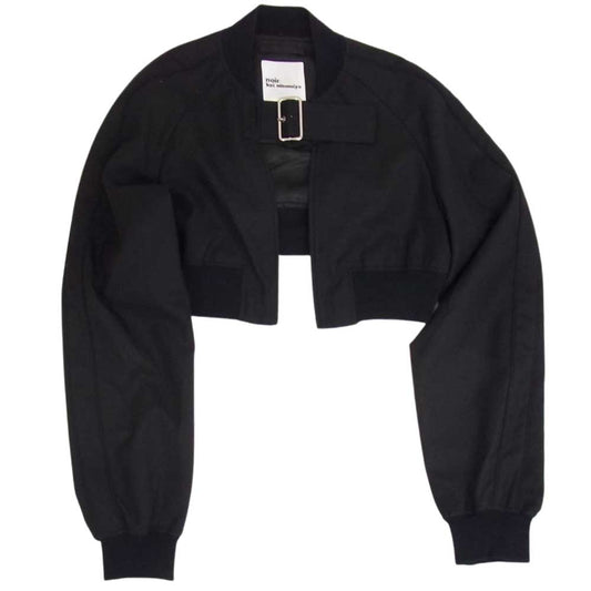 ノワール ケイニノミヤ コムデギャルソン 19AW 3Z-J003 フロントベルト ショート丈 ウール ボンバー ジャケット ブラック系 M【中古】