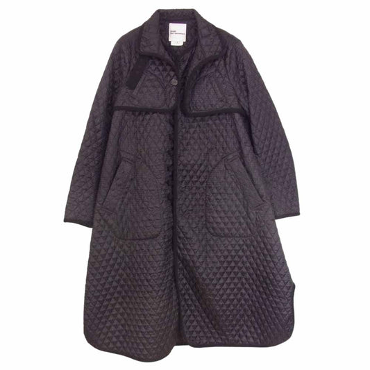 ノワール ケイニノミヤ コムデギャルソン 19AW 3D-C013 包みボタン キルティング Aライン コート  ブラック系 S【中古】