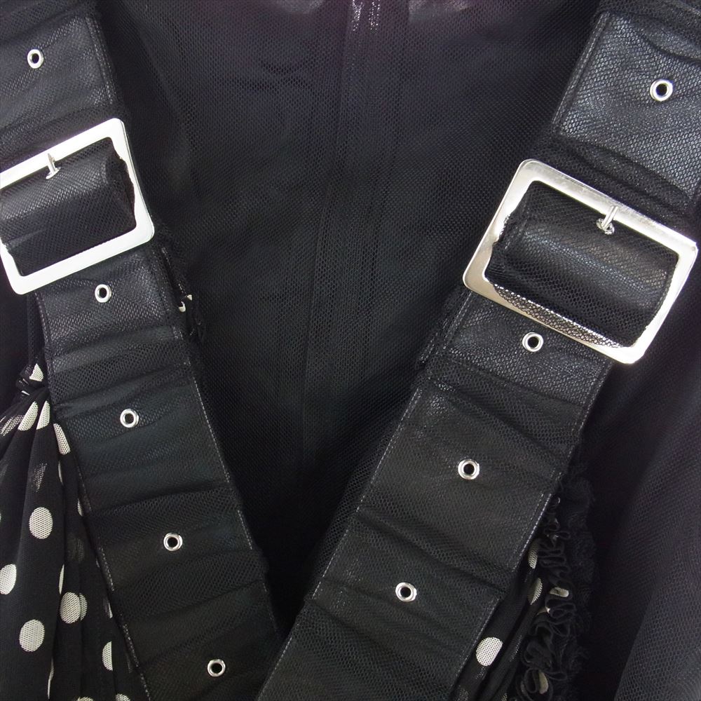 ノワール ケイニノミヤ コムデギャルソン 21AW 3H-O005 ドット切替 Aライン ベルテッド チュール ワンピース ブラック系【中古】