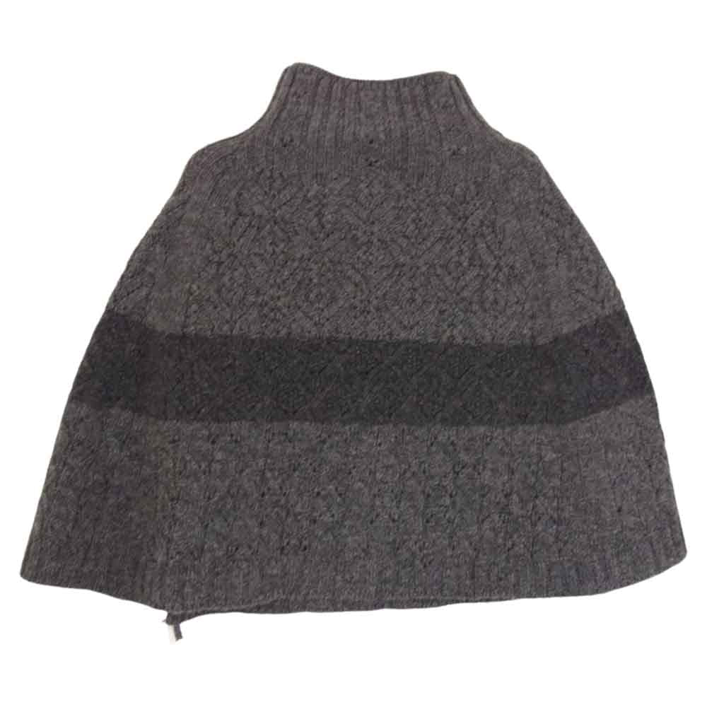 tao COMME des GARCONS タオ コムデギャルソン TJ-N033 AD2022 ウール 透かし MIX ハイネック ニット ポンチョ グレー系 M【新古品】【未使用】【中古】