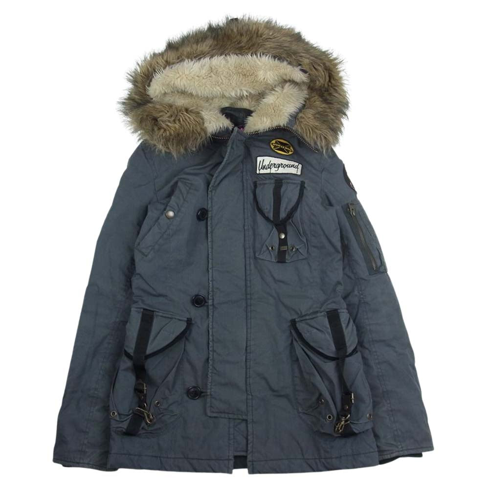 HYSTERIC GLAMOUR ヒステリックグラマー 2AC-8090 ワッペン付き N-3B プリマロフト 中綿 ジャケット カーキ系 F【中古】
