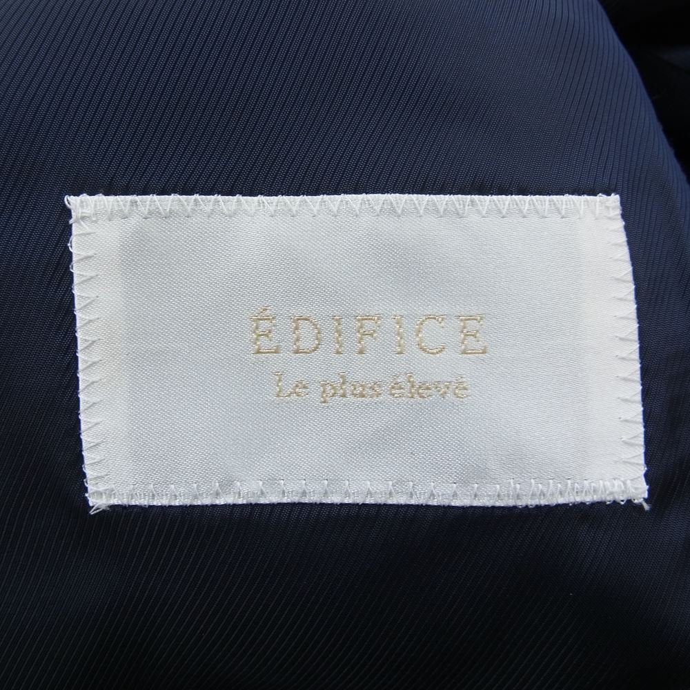 EDIFICE エディフィス 18-020-320-0000-3-0 プレミアムファブリック ピュア ウール カシミヤ チェスターコート ネイビー系 46【中古】