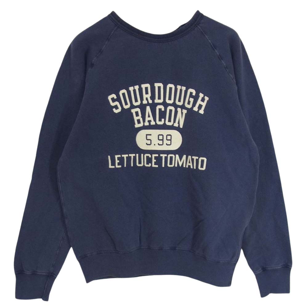 ミクスタ USA製 フロッキー プリント スウェット ネイビー系 パープル系 S【美品】【中古】