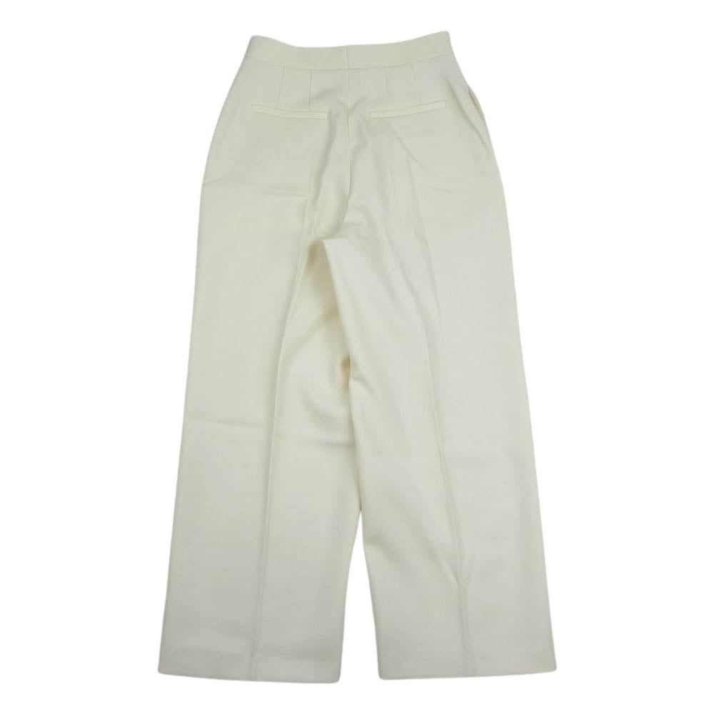 ENFOLD エンフォルド 300BA131-2140 ウール ワイド スラックス パンツ オフホワイト オフホワイト系 38【中古】