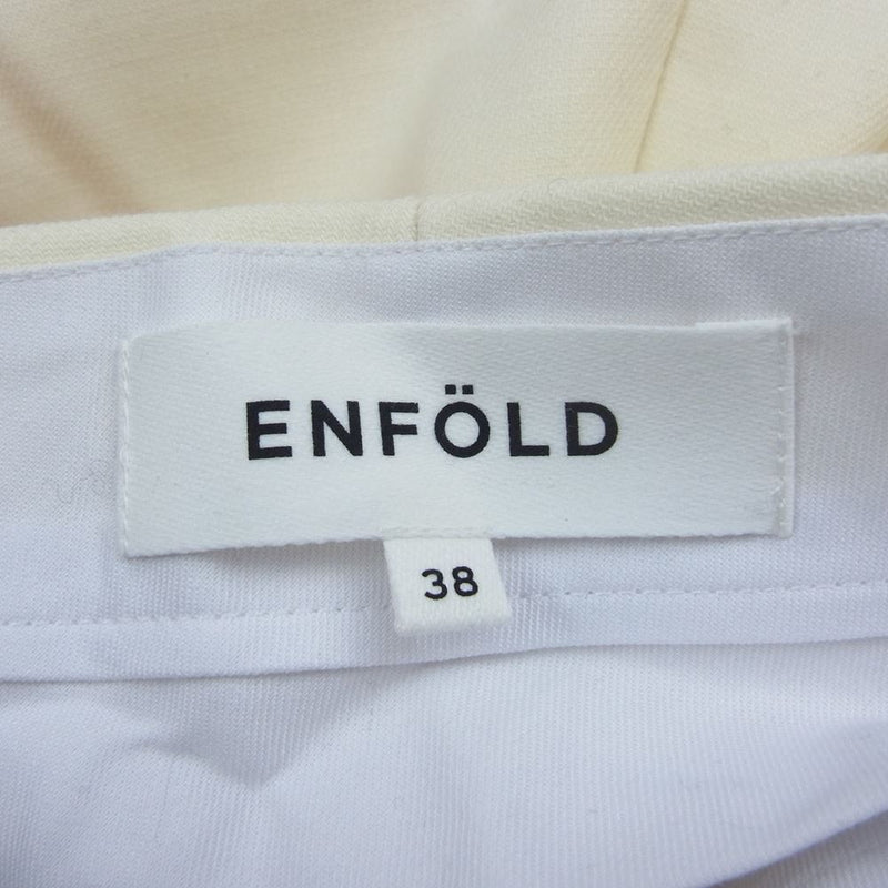 ENFOLD エンフォルド 300BA131-2140 ウール ワイド スラックス パンツ オフホワイト オフホワイト系 38【中古】
