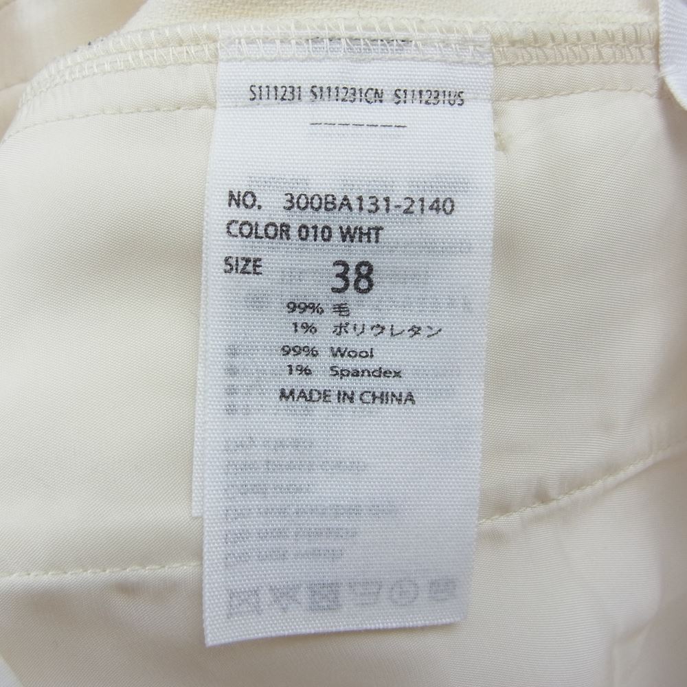 ENFOLD エンフォルド 300BA131-2140 ウール ワイド スラックス パンツ オフホワイト オフホワイト系 38【中古】