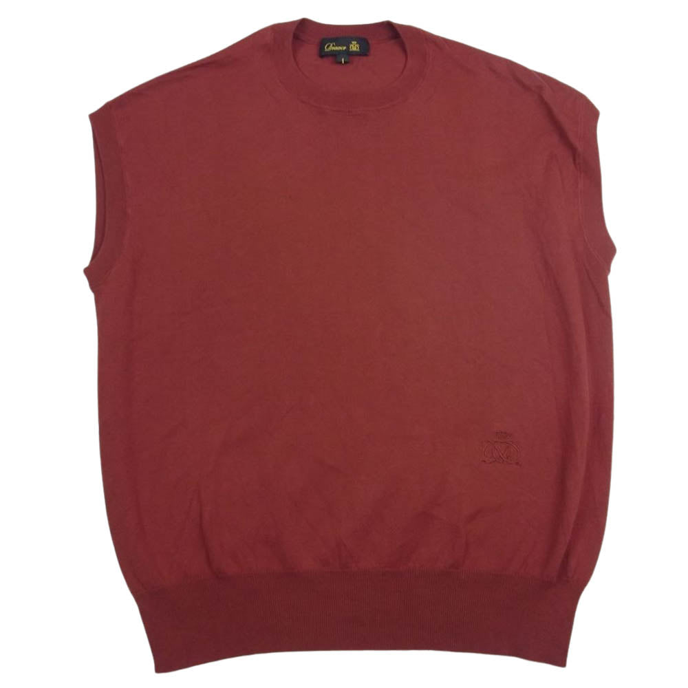 Drawer ドゥロワー 6518-105-0397 D SM CO16G テンジク NSL PO 16G ロゴ刺繍 コットン天竺 ノースリーブ ニット ブラウン系 1【中古】