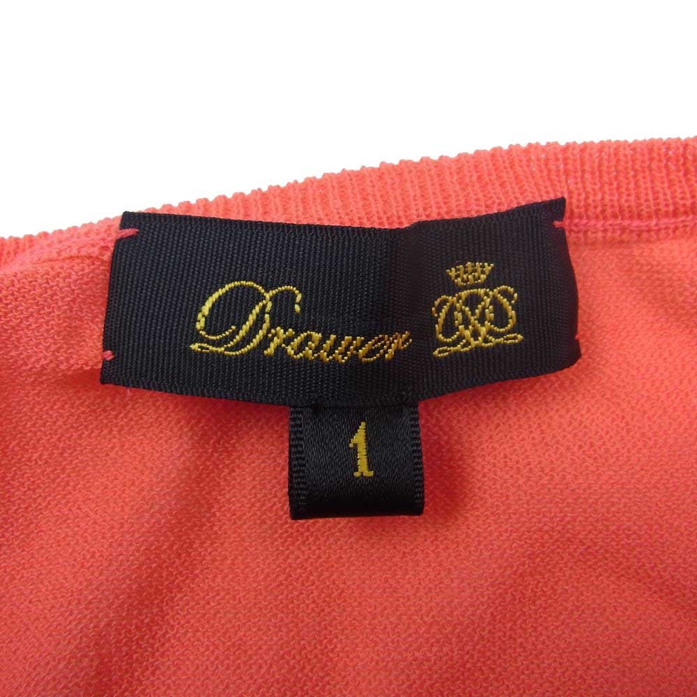 Drawer ドゥロワー 6518-106-0419 D SM CO/NY18G LAYER NSL 18G フロントギャザー ノースリーブ ニット ピンク系 1【中古】