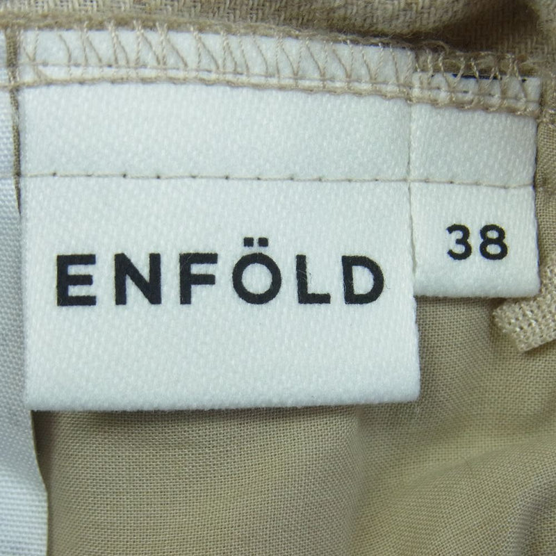 ENFOLD エンフォルド 300CS631-1830 リネンライク ワイド パンツ 日本製 ベージュ系 38【中古】
