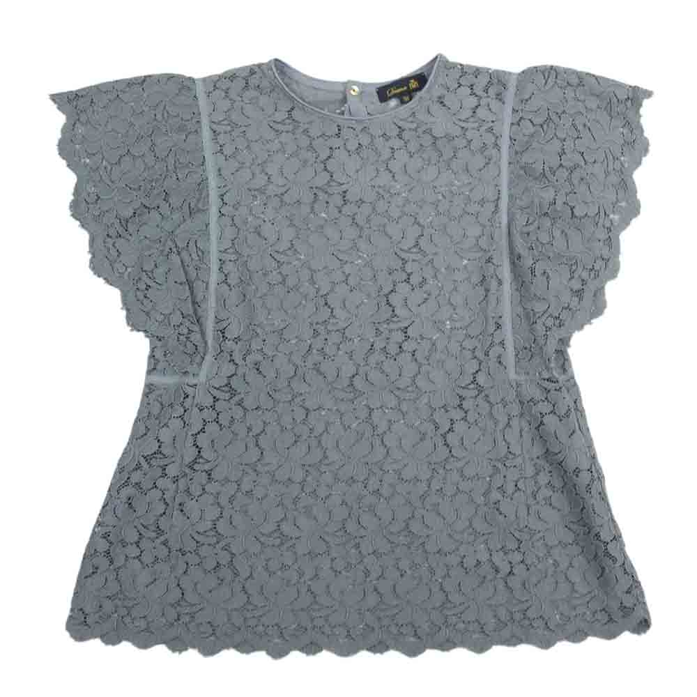 Drawer ドゥロワー 20SS 6521-299-0777 D SM CO/VI LACE FRL BL フラワーレース ショートスリーブ 半袖 ブラウス カットソー グレー系 36【中古】