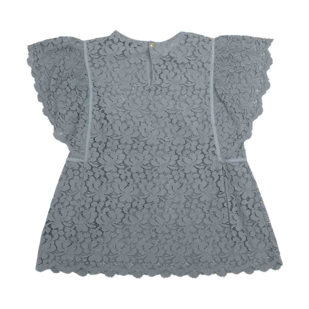 Drawer ドゥロワー 20SS 6521-299-0777 D SM CO/VI LACE FRL BL フラワーレース ショートスリーブ 半袖 ブラウス カットソー グレー系 36【中古】