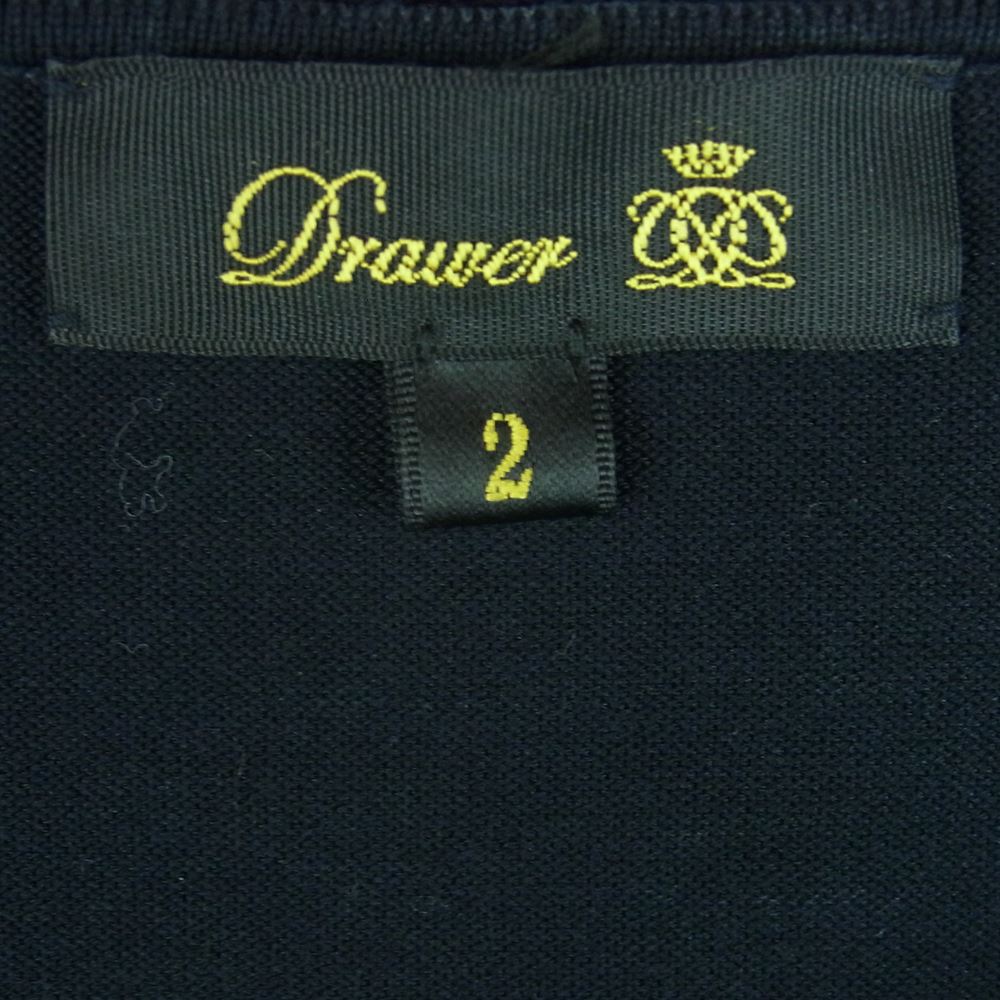 Drawer ドゥロワー 21SS 6518-199-0455 18G コットン Vネック フリル ニット 中国製 ブラック系 2【中古】