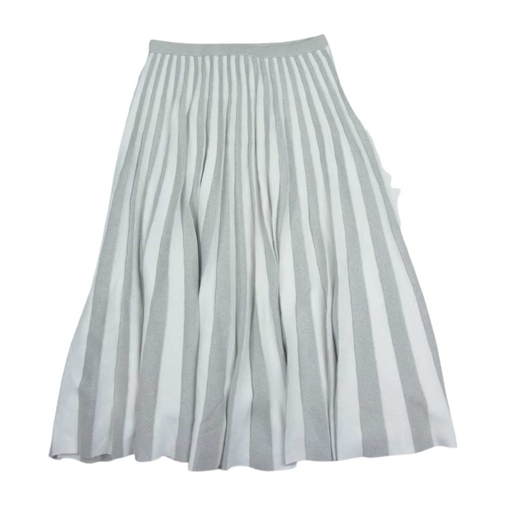 Drawer ドゥロワー 6524-199-1400-0100 18G プリーツ ニット スカート シルバー系 F【中古】
