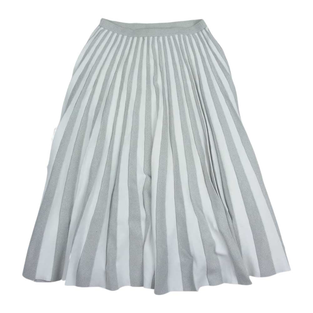 Drawer ドゥロワー 6524-199-1400-0100 18G プリーツ ニット スカート シルバー系 F【中古】