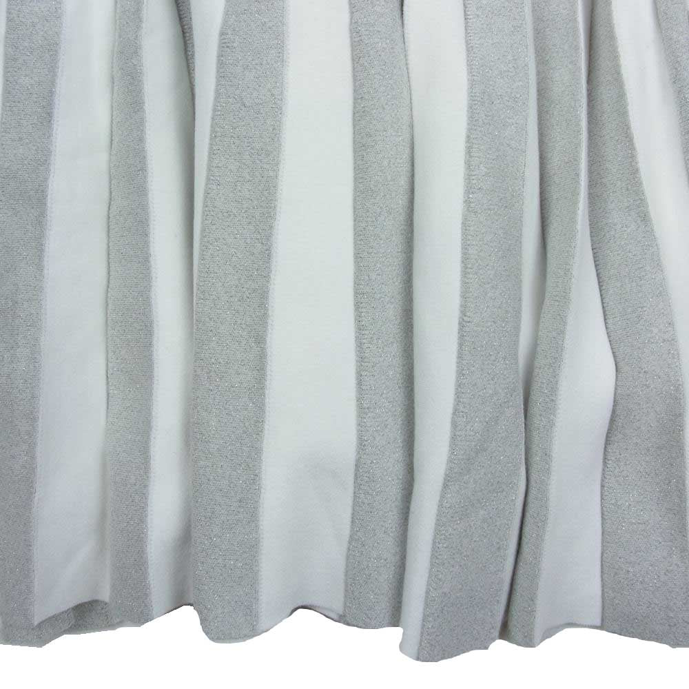 Drawer ドゥロワー 6524-199-1400-0100 18G プリーツ ニット スカート シルバー系 F【中古】