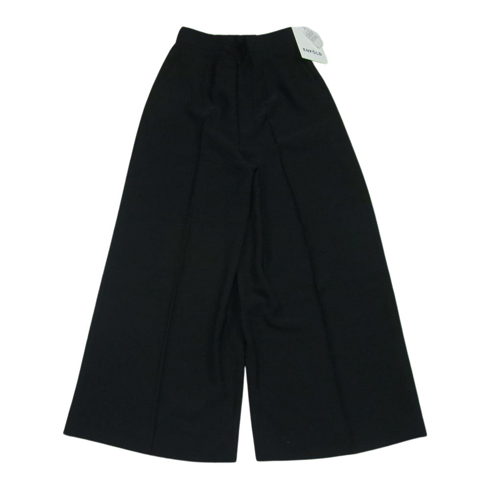 ENFOLD エンフォルド 300DS131-2040 ダブルクロス クロップド イージー トラウザー スラックス パンツ ブラック系 38【中古】