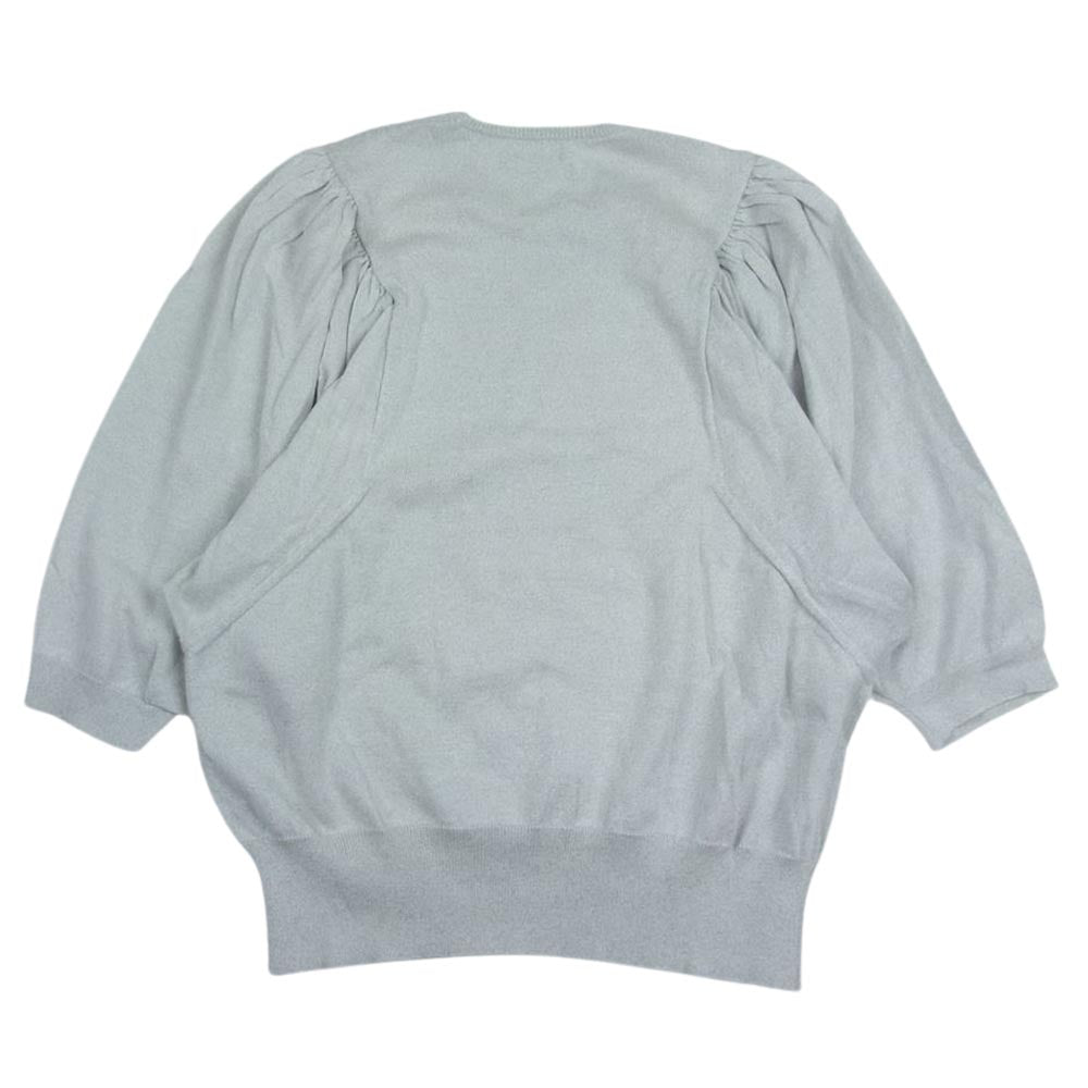 Drawer ドゥロワー 21SS 6518-199-0410 D SM CO/NY GTHSLV CN PO ラメ ギャザースリーブ プルオーバー ニット シルバー系 1【中古】
