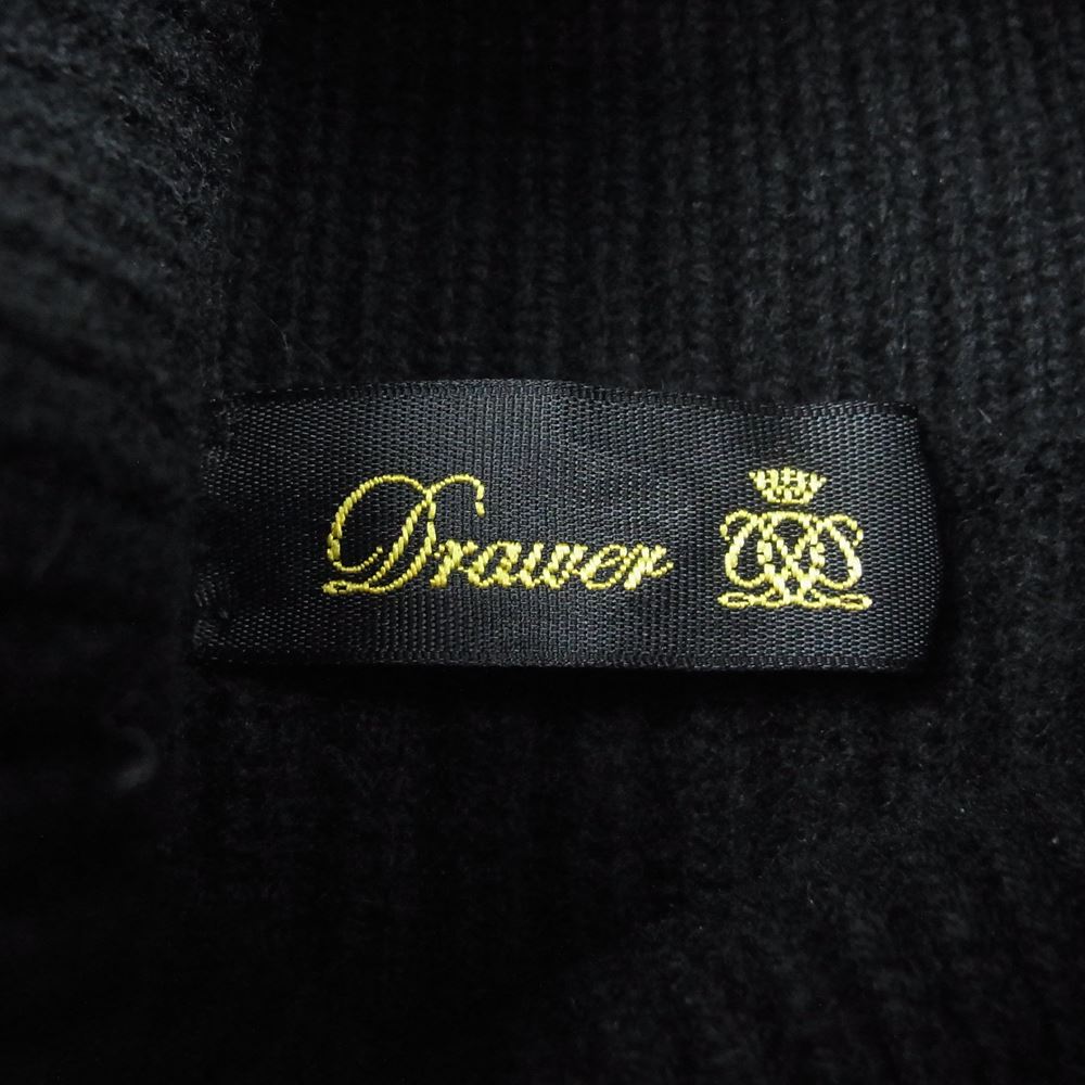 Drawer ドゥロワー 6518-105-0459 7G ウール カシミヤ 畔編み ノースリーブ タートルネック ニット ベスト ブラック系【中古】