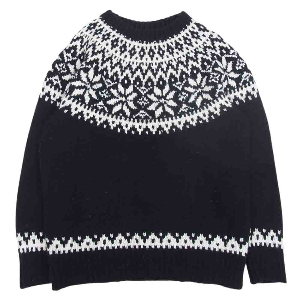 Drawer ドゥロワー 6513-199-0819 D FA2 WO/CA FAIRISLE PO ウール カシミヤ ノルディック ニット ブラック系【中古】