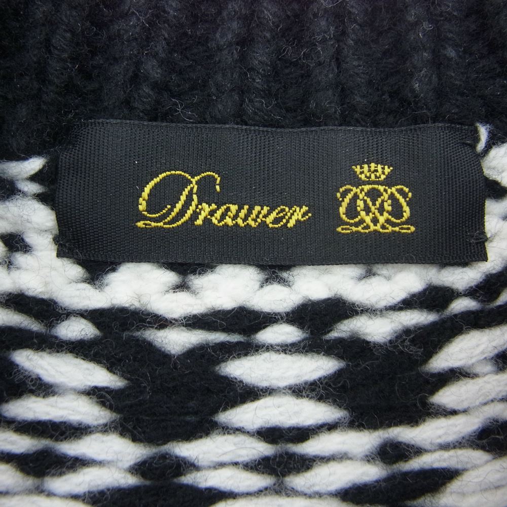 Drawer ドゥロワー 6513-199-0819 D FA2 WO/CA FAIRISLE PO ウール カシミヤ ノルディック ニット ブラック系【中古】